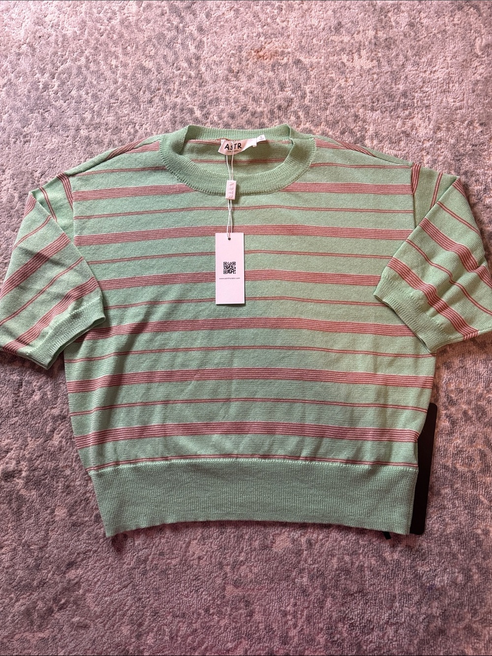 ASTR Striped Short Sleeve Pullover